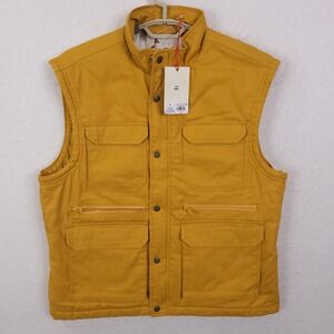 Woolrich Lined Vest Mens Small Gold Utility Bird Print Target Collab NEW
